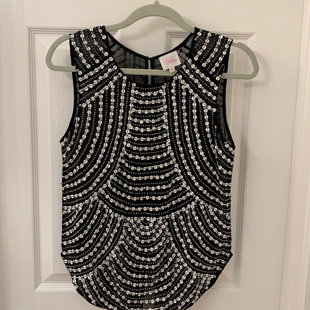 Beaded sequin top by Parker